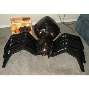 Sienna Halloween 4 Foot Lighted Inflatable Spider Black Indoor/Outdoor